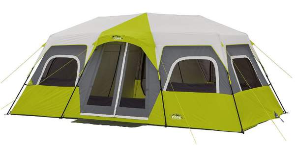 Core 12 Person Instant Cabin Tent with a 2-minute setup.