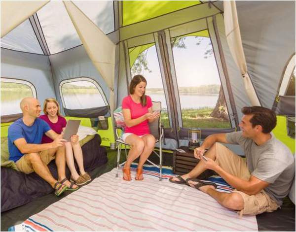 This is a very livable tent with a feeling of a home.