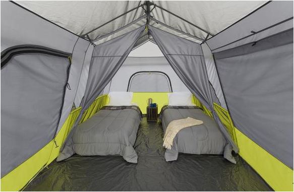 This tent can accommodate any sort of beds.