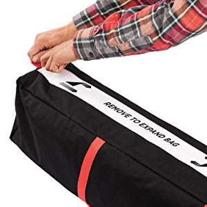 The carry bag is expandable.