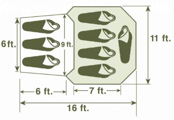 The floor plan and dimensions.