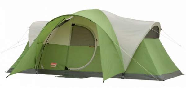 Coleman Montana 8 person tent with hinged door.