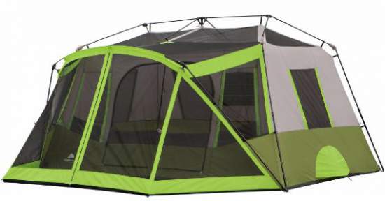 Ozark Trail 9-Person Instant Cabin Tent with bonus screen room shown without the fly.