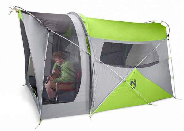 Nemo Wagontop 6 tent - cabin type tent with front screened porch.