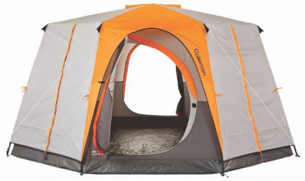 Coleman Octagon 98 Full Fly Tent with hinged door.