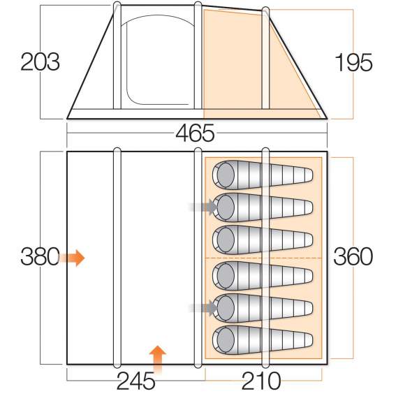 The floor plan and dimensions.