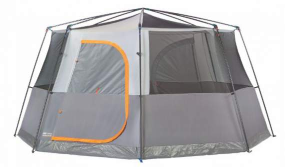 Coleman Octagon 98 2 room tent shown without fly.