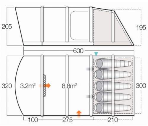 The floor plan and dimensions.