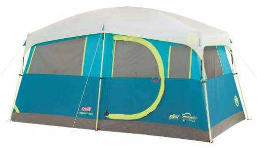 Coleman Tenaya Lake 6 Person Fast Pitch Cabin Tent With Cabinets.