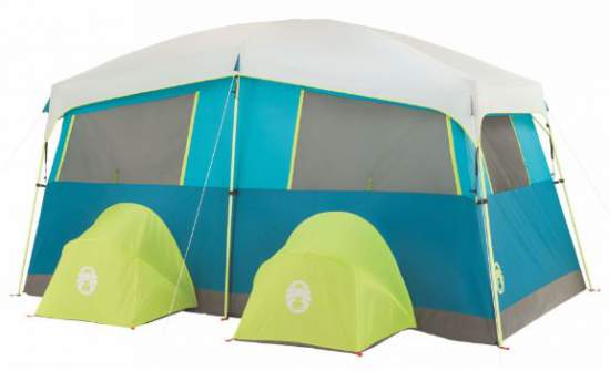 Coleman Tenaya Lake 6 Person Fast Pitch Cabin Tent - the back view with the 2 cabinets.