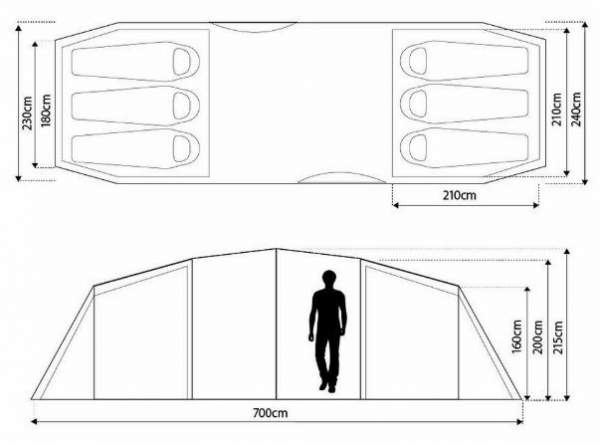 The floor plan and the most important dimensions.