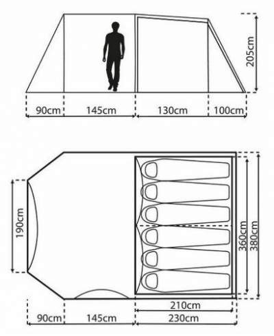 The floor plan and the dimensions.