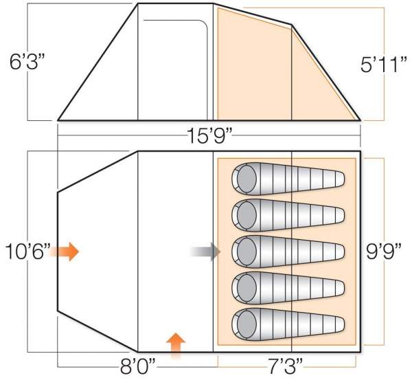 The floor plan and dimensions.