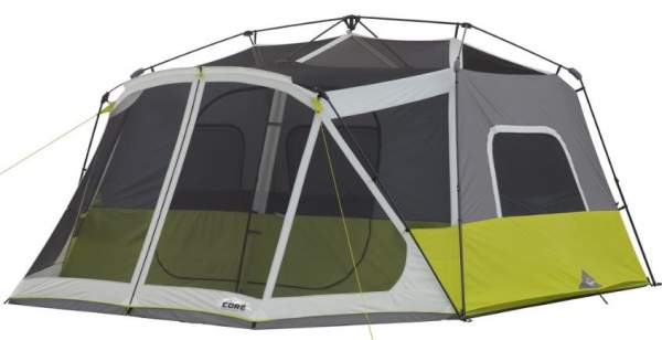 CORE 10 Person Instant Cabin Tent With Screen Room | Family Camp Tents