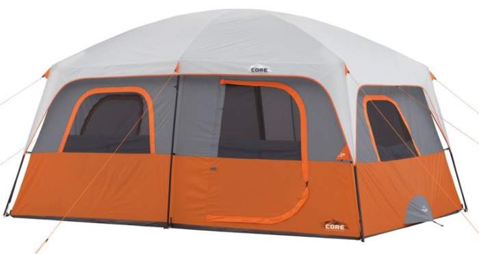 CORE 10 Person Straight Wall Cabin Tent - 14' x 10'.