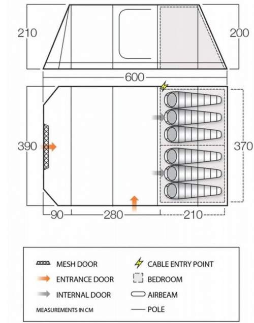 The floor plan and dimensions.