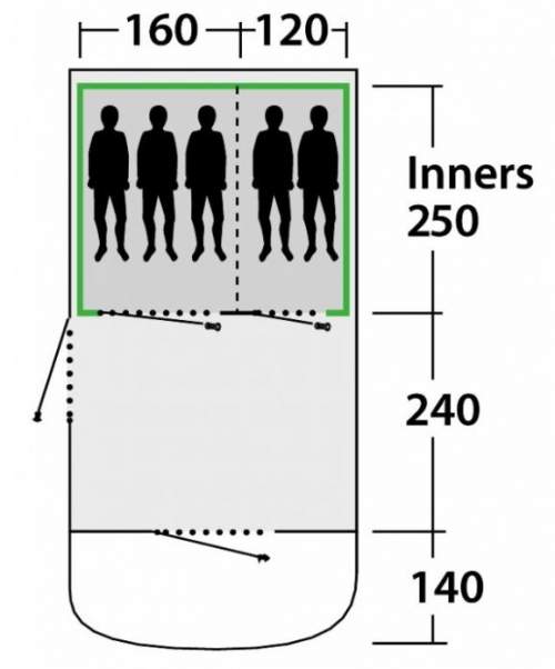 The floor plan and some of the dimensions.