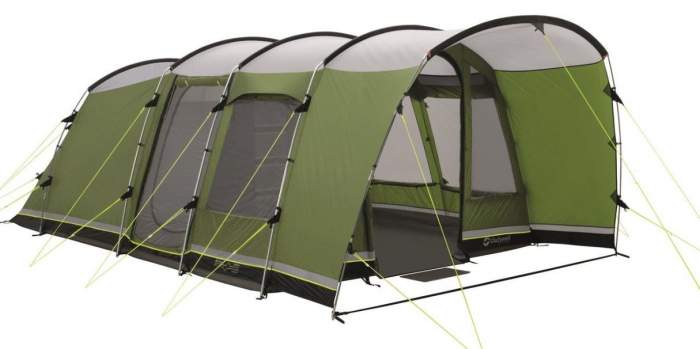 Outwell Flagstaff 5 Person Deluxe Tent 3 Rooms Wind Force 10 Family Camp Tents