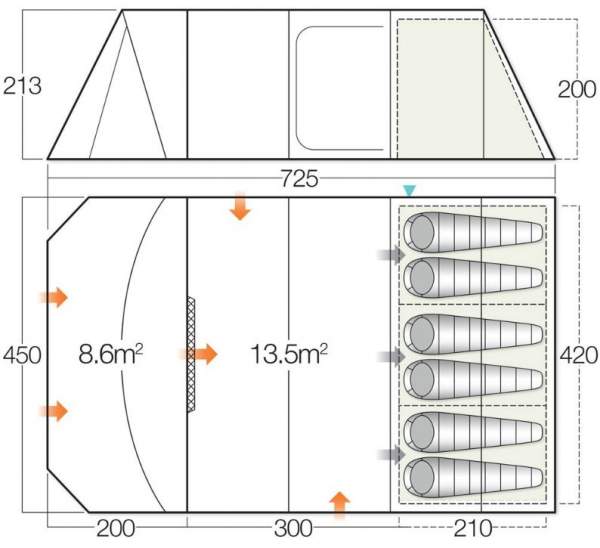 The dimensions and the floor plan.