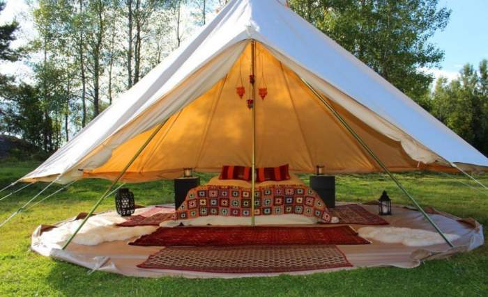 DANCHEL Cotton Bell Tent with Two Stove Jacket For All Seasons Family Camp Tents