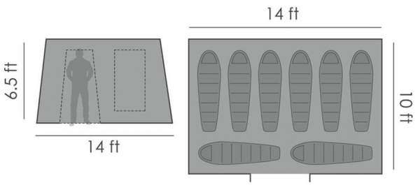 The floor plan and dimensions.