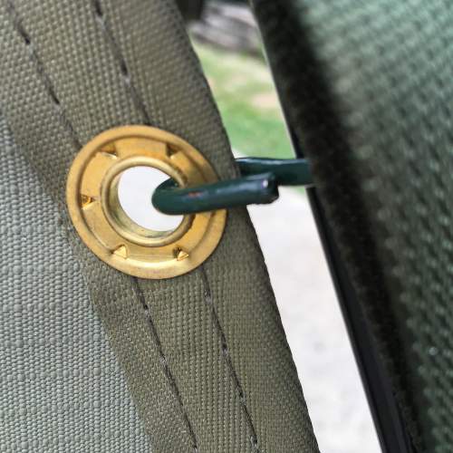 Brass eyelets and strong stitching.
