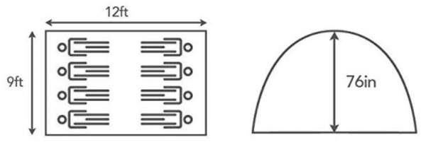 The floor plan and dimensions.