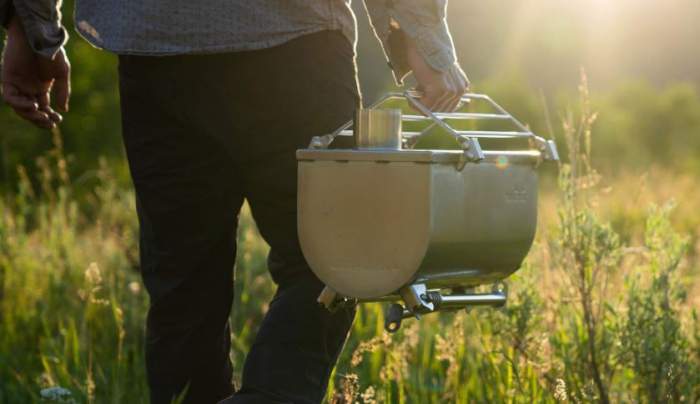 An example of a nicely portable wood camping stove.