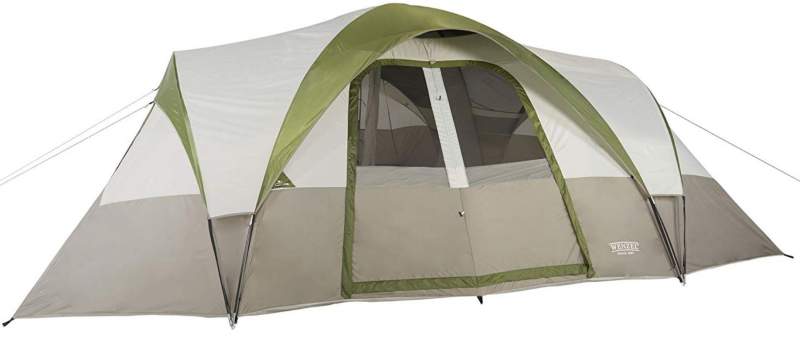 This is Mammoth 16 tent from one side, with the fly on.