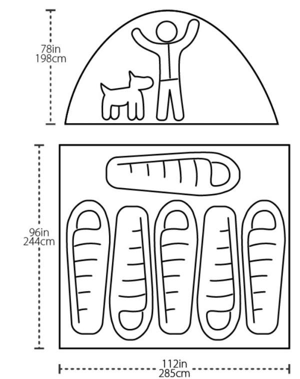 The floor plan and the dimensions.