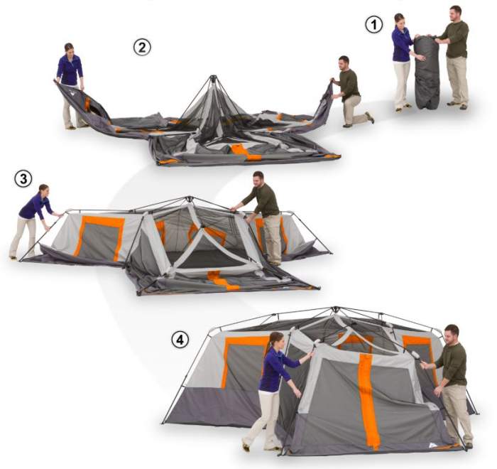 Ozark Trail 12 Person 3 Room Instant Cabin Tent with Screen Room