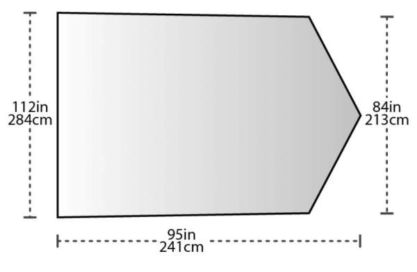 This is the accessory vestibule floor plan and dimensions.