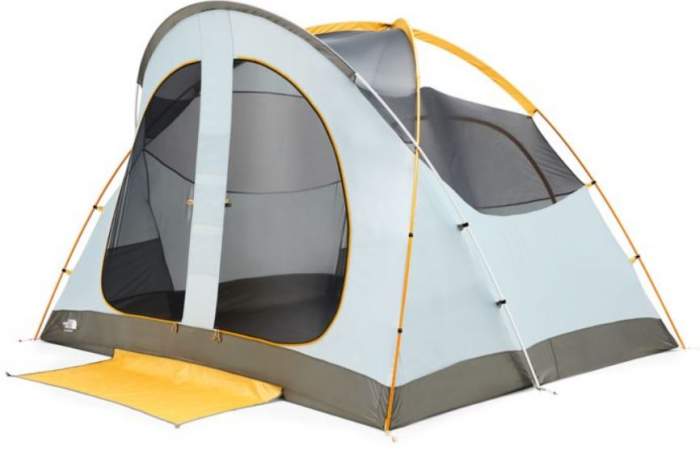 The North Face Kaiju 6 tent shown without the fly.