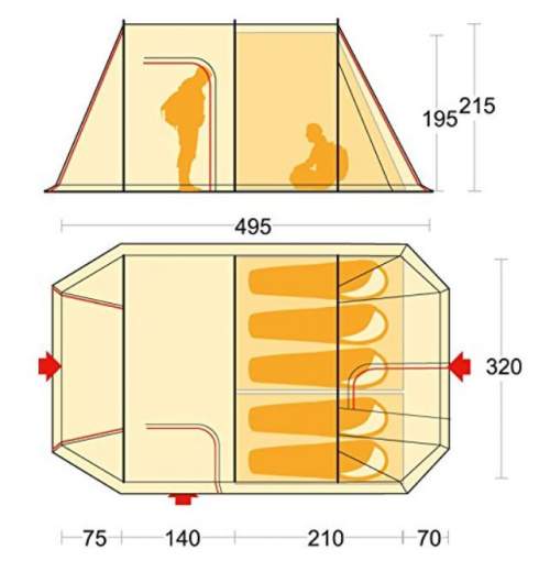 The floor plan and the most important dimensions.