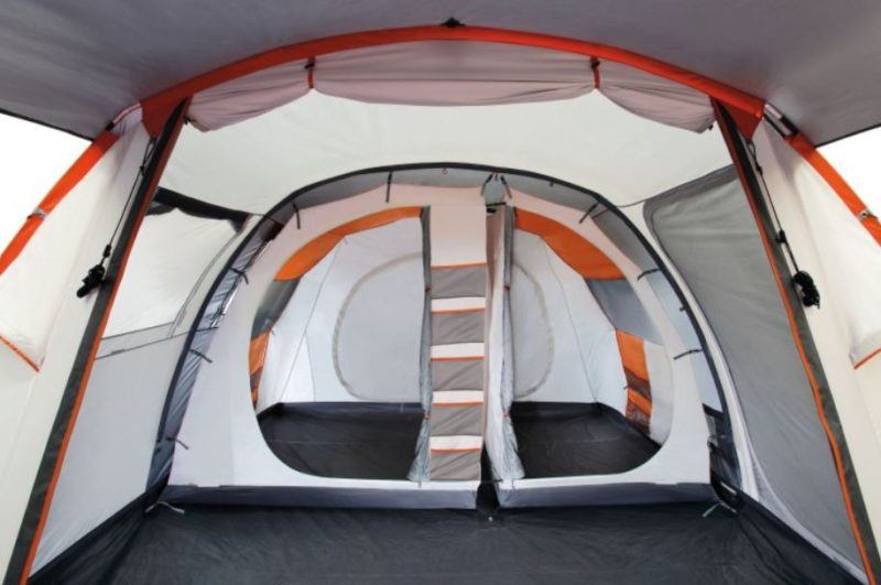 View inside, the sleeping area with two inner tents.