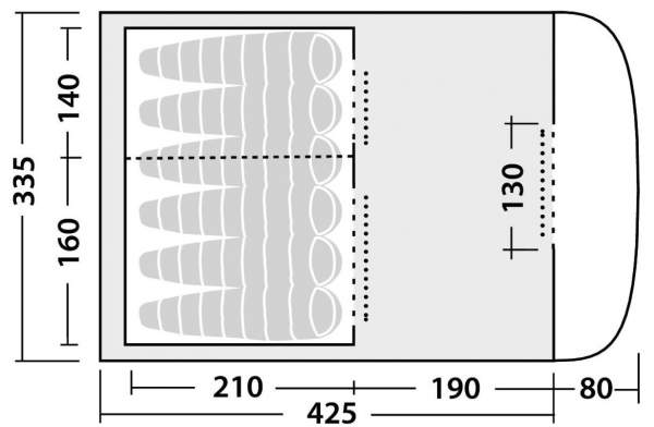 The floor plan and the ground dimensions.