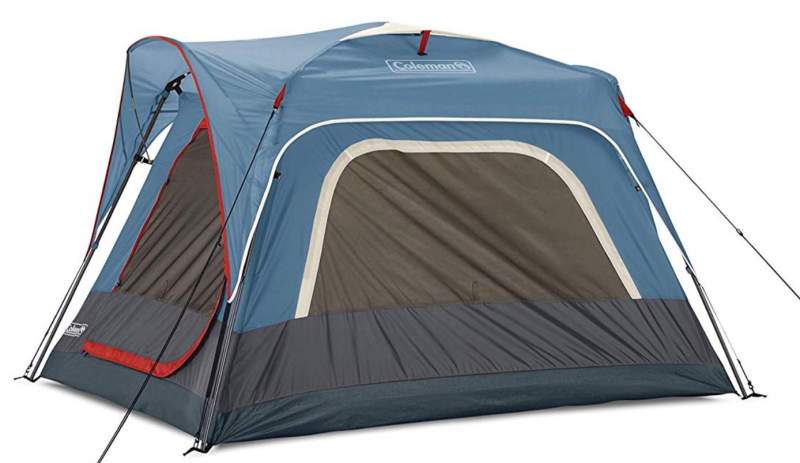 The 3-person connectable tent, front/side view.