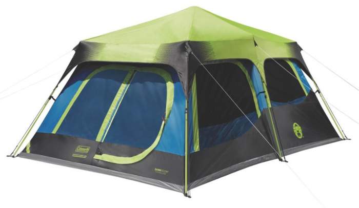 Coleman Instant Cabin 10 Person Tent with rain fly.