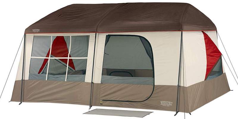 Wenzel Kodiak 9 Person Tent front view with fly.