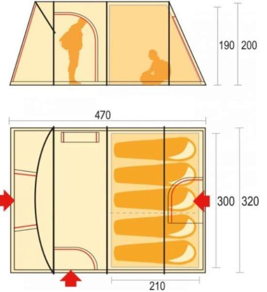 The floor plan and the dimensions.