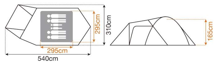 Amenity Dome 6 Large - dimensions and floor plan.