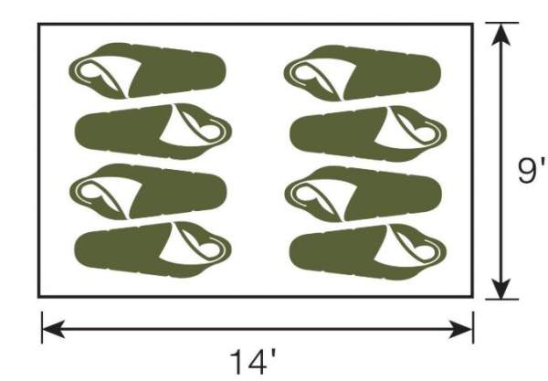 The floor plan and dimensions.