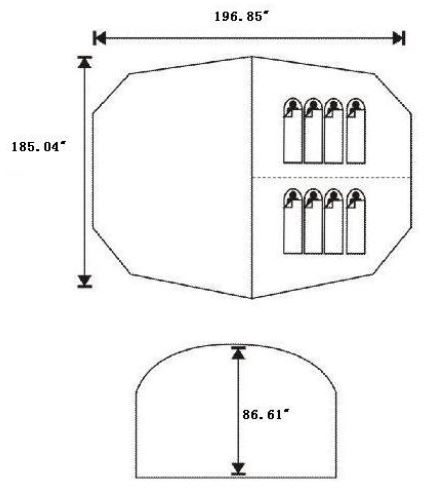 The floor plan and the dimensions.