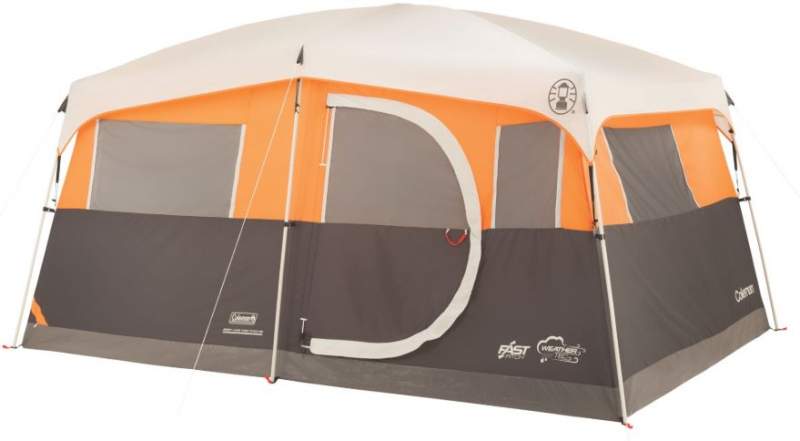 Coleman hinged door outlet tent