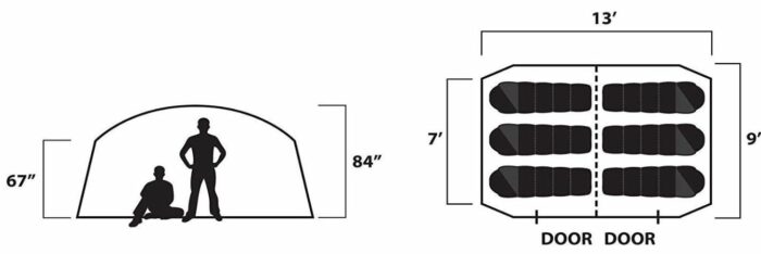 The floor plan and the most important dimensions.