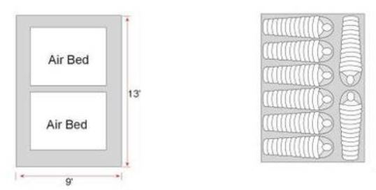 The suggested ways of using the floor area.