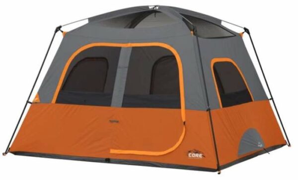 CORE 6 Person Straight Wall Cabin Tent 10\' x 9\' (Great Ventilation)