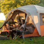 Core 6 Person Straight Wall Cabin Tent with a Screen Room