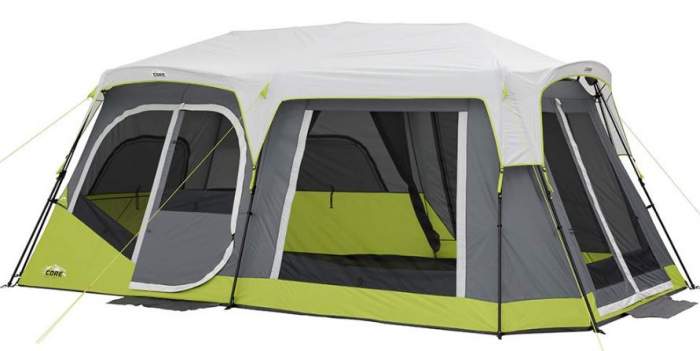 CORE Two Room 12 Person Instant Cabin Tent with Side Entrance.