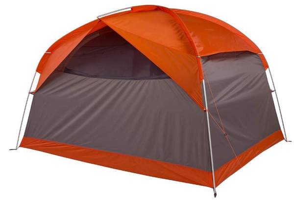 Big Agnes Dog House 6 tent with its rear window.